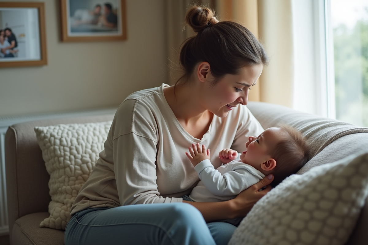 Parent réconfortant un bébé de 8 mois près d